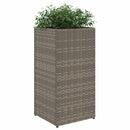 vidaXL 2 db szürke polyrattan kerti ültetőláda 30x30x60 cm