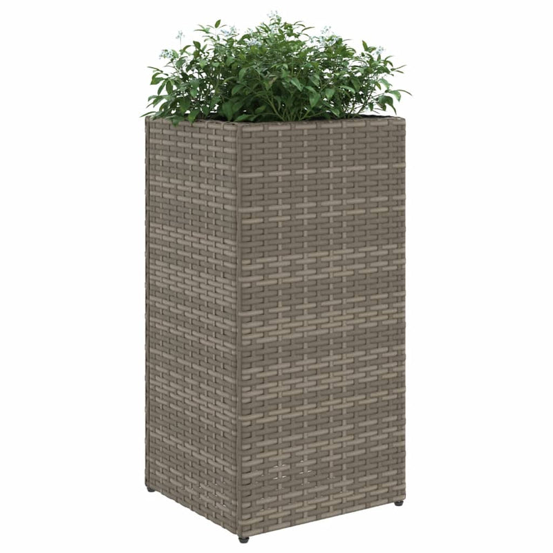 vidaXL 2 db szürke polyrattan kerti ültetőláda 30x30x60 cm