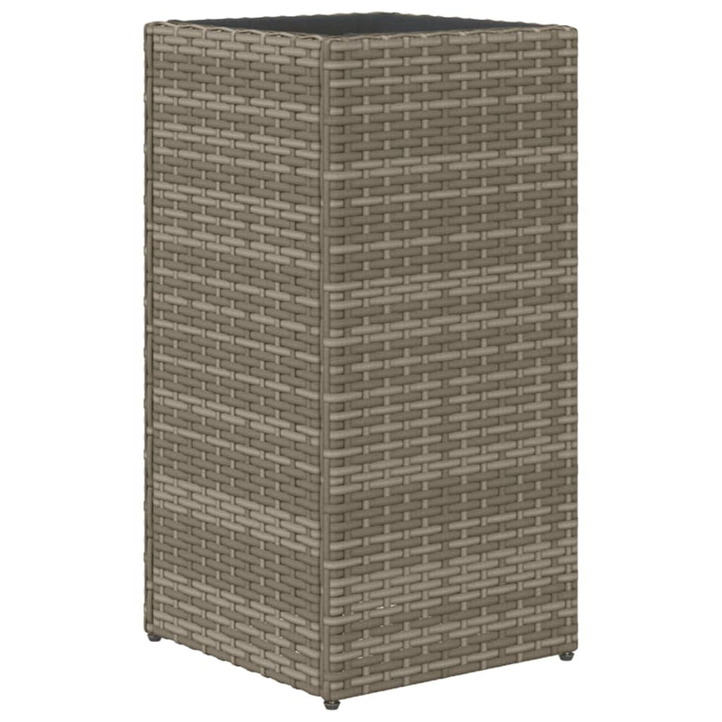 vidaXL 2 db szürke polyrattan kerti ültetőláda 30x30x60 cm