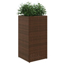 vidaXL 2 db barna polyrattan kerti ültetőláda 40x40x80 cm