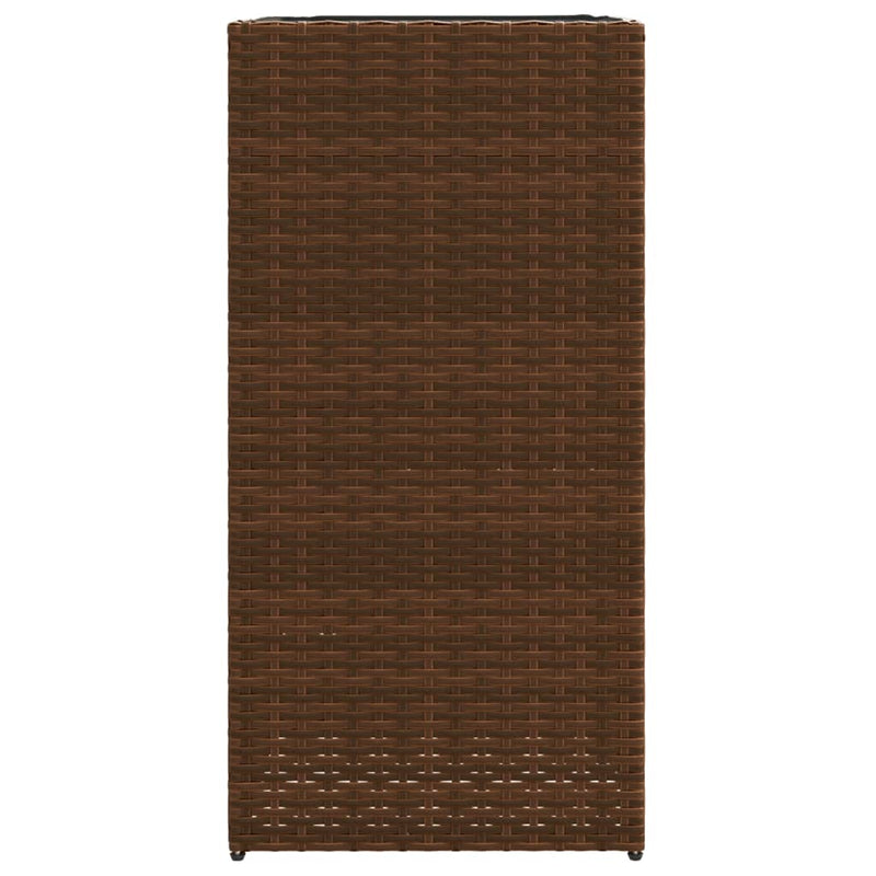 vidaXL 2 db barna polyrattan kerti ültetőláda 40x40x80 cm