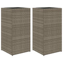 vidaXL 2 db szürke polyrattan kerti ültetőláda 40x40x80 cm