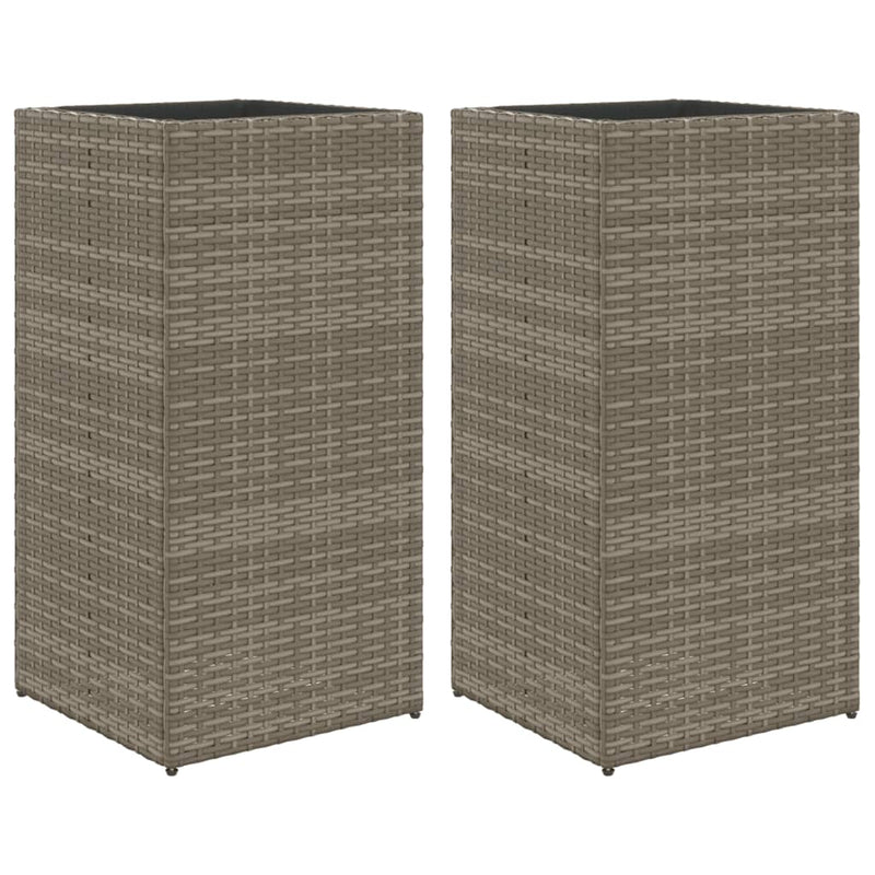 vidaXL 2 db szürke polyrattan kerti ültetőláda 40x40x80 cm