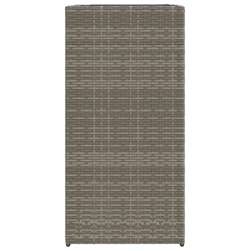 vidaXL 2 db szürke polyrattan kerti ültetőláda 40x40x80 cm