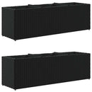 vidaXL 2 db fekete polyrattan kerti ültetőláda 3 cseréppel 105x30x32cm