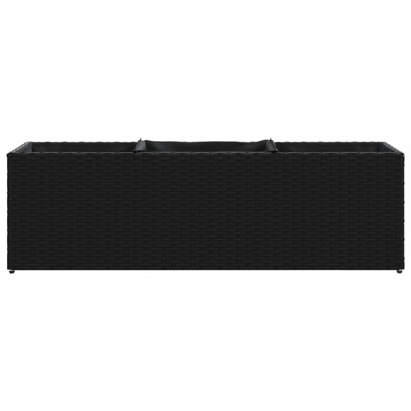 vidaXL 2 db fekete polyrattan kerti ültetőláda 3 cseréppel 105x30x32cm