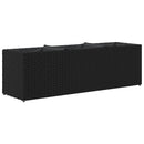 vidaXL 2 db fekete polyrattan kerti ültetőláda 3 cseréppel 105x30x32cm