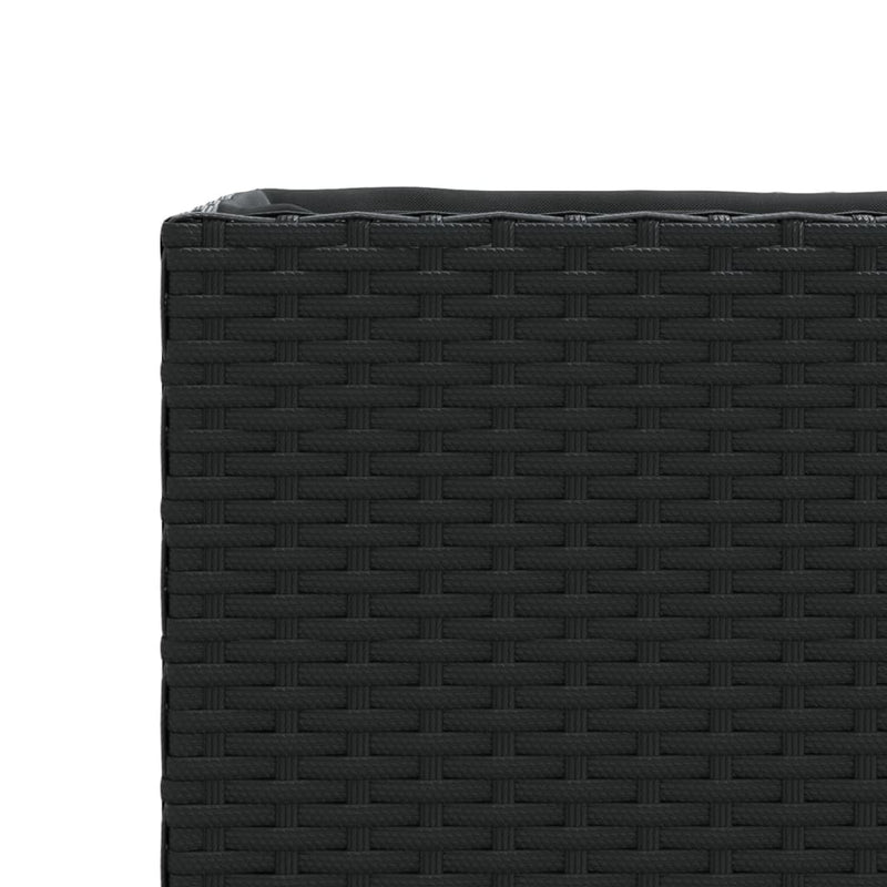 vidaXL 2 db fekete polyrattan kerti ültetőláda 3 cseréppel 105x30x32cm