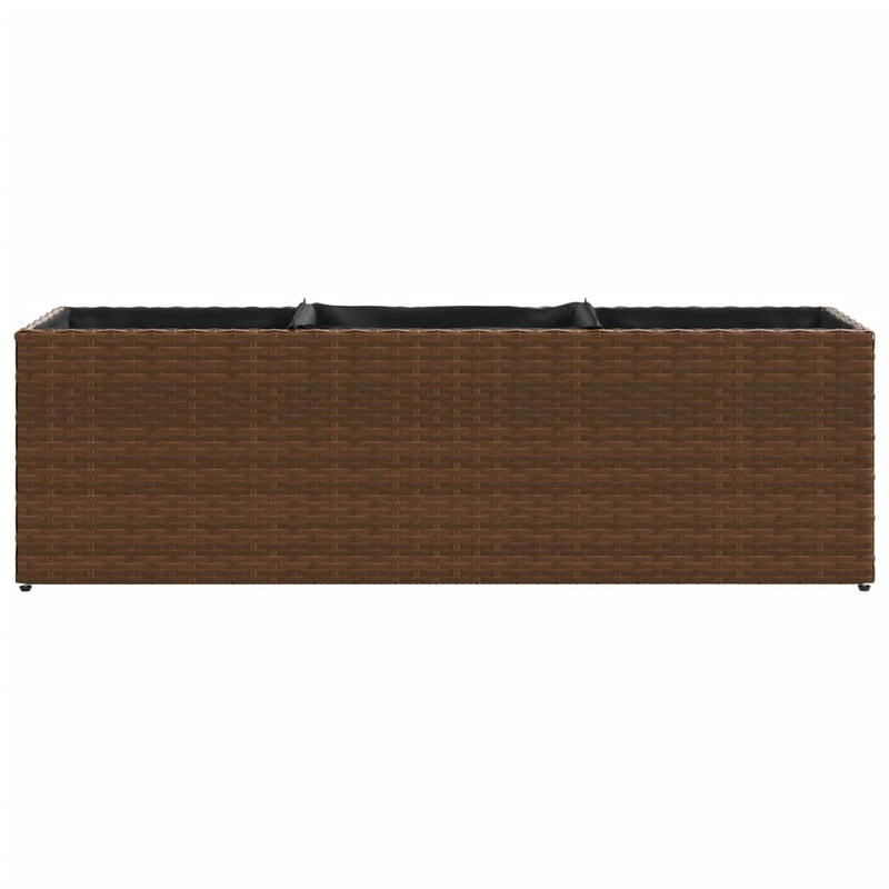 vidaXL 2 db barna polyrattan kerti ültetőláda 3 cseréppel 105x30x32cm
