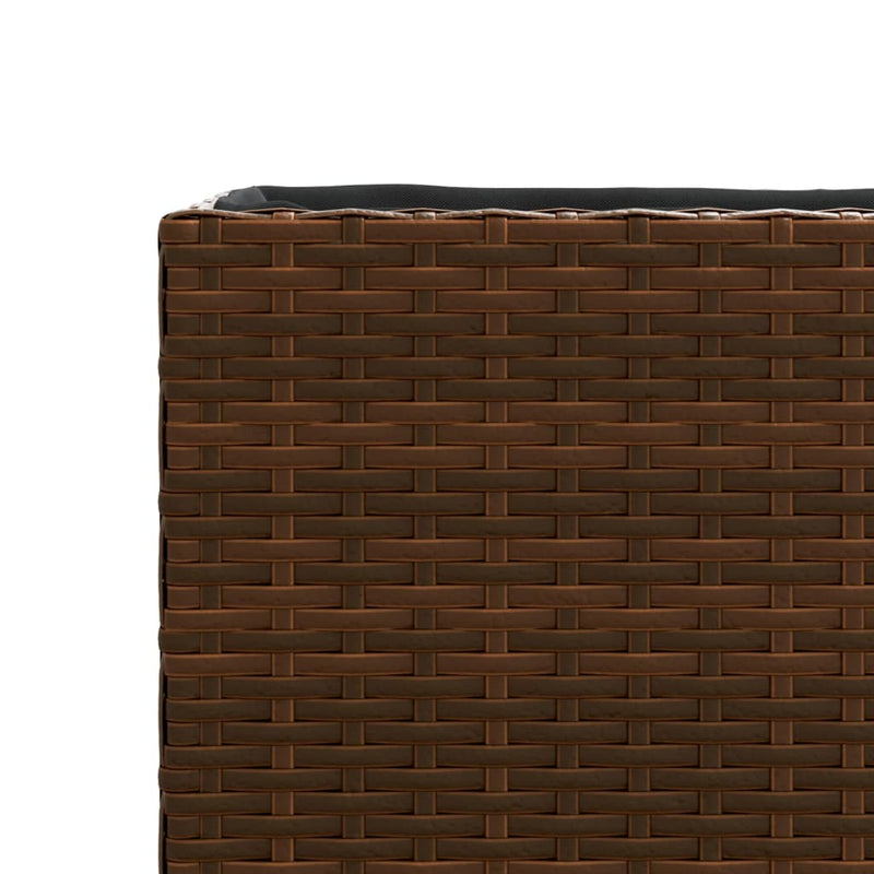 vidaXL 2 db barna polyrattan kerti ültetőláda 3 cseréppel 105x30x32cm