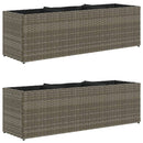vidaXL 2 db szürke polyrattan kerti ültetőláda 3 cseréppel 105x30x32cm