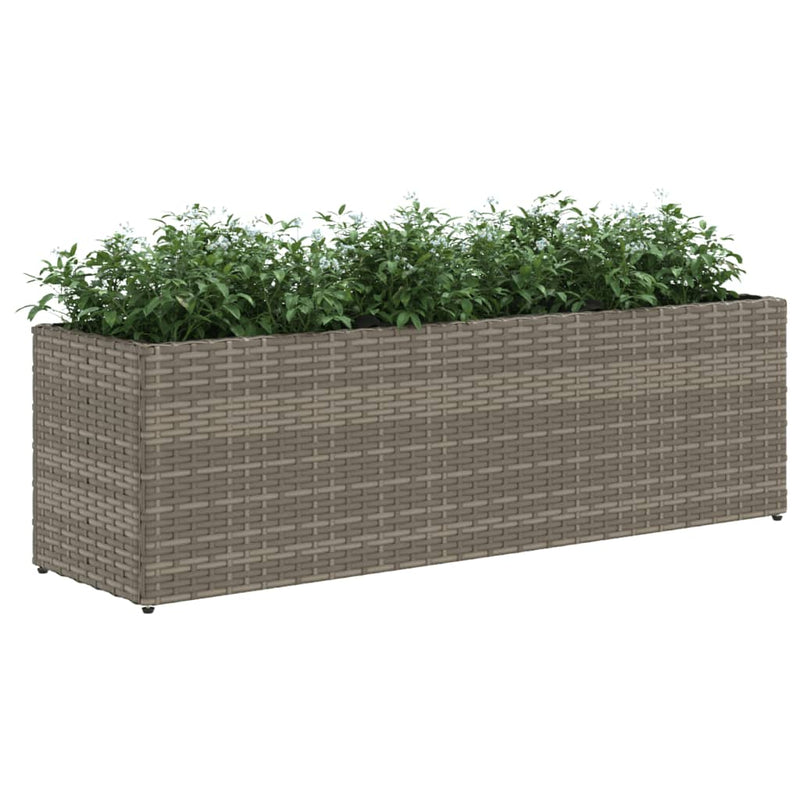 vidaXL 2 db szürke polyrattan kerti ültetőláda 3 cseréppel 105x30x32cm