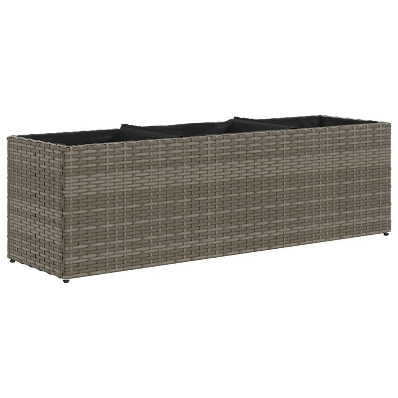vidaXL 2 db szürke polyrattan kerti ültetőláda 3 cseréppel 105x30x32cm