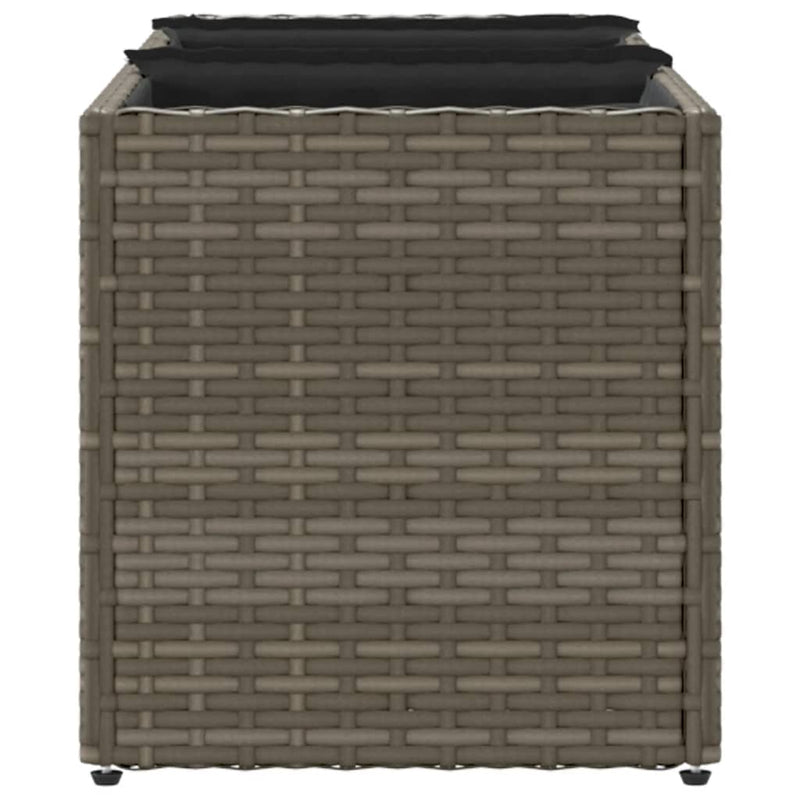 vidaXL 2 db szürke polyrattan kerti ültetőláda 3 cseréppel 105x30x32cm