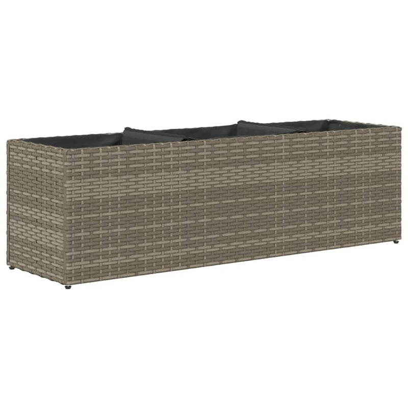vidaXL 2 db szürke polyrattan kerti ültetőláda 3 cseréppel 105x30x32cm