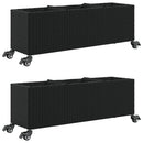 vidaXL 2 db fekete polyrattan növénytartó kerékkel 107x32x38 cm