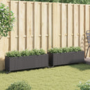 vidaXL 2 db fekete polyrattan növénytartó kerékkel 107x32x38 cm