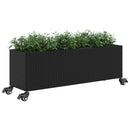 vidaXL 2 db fekete polyrattan növénytartó kerékkel 107x32x38 cm