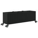 vidaXL 2 db fekete polyrattan növénytartó kerékkel 107x32x38 cm