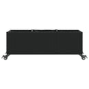 vidaXL 2 db fekete polyrattan növénytartó kerékkel 107x32x38 cm