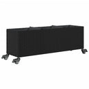 vidaXL 2 db fekete polyrattan növénytartó kerékkel 107x32x38 cm