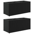 vidaXL 2 db fekete polyrattan kerti ültetőláda 2 cseréppel 72x30x32 cm