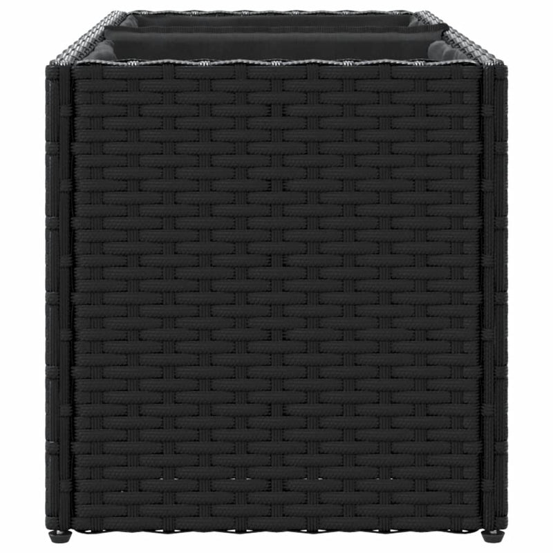 vidaXL 2 db fekete polyrattan kerti ültetőláda 2 cseréppel 72x30x32 cm
