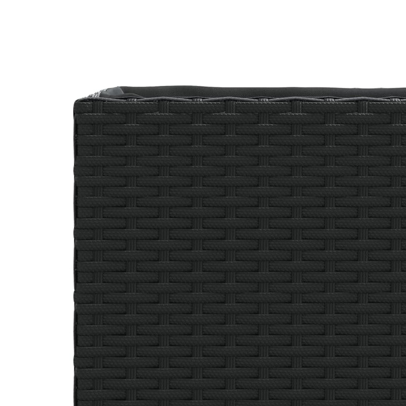 vidaXL 2 db fekete polyrattan kerti ültetőláda 2 cseréppel 72x30x32 cm