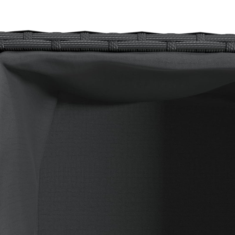 vidaXL 2 db fekete polyrattan kerti ültetőláda 2 cseréppel 72x30x32 cm
