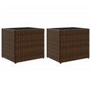 vidaXL 2 db barna polyrattan kerti ültetőláda 36x30x32 cm