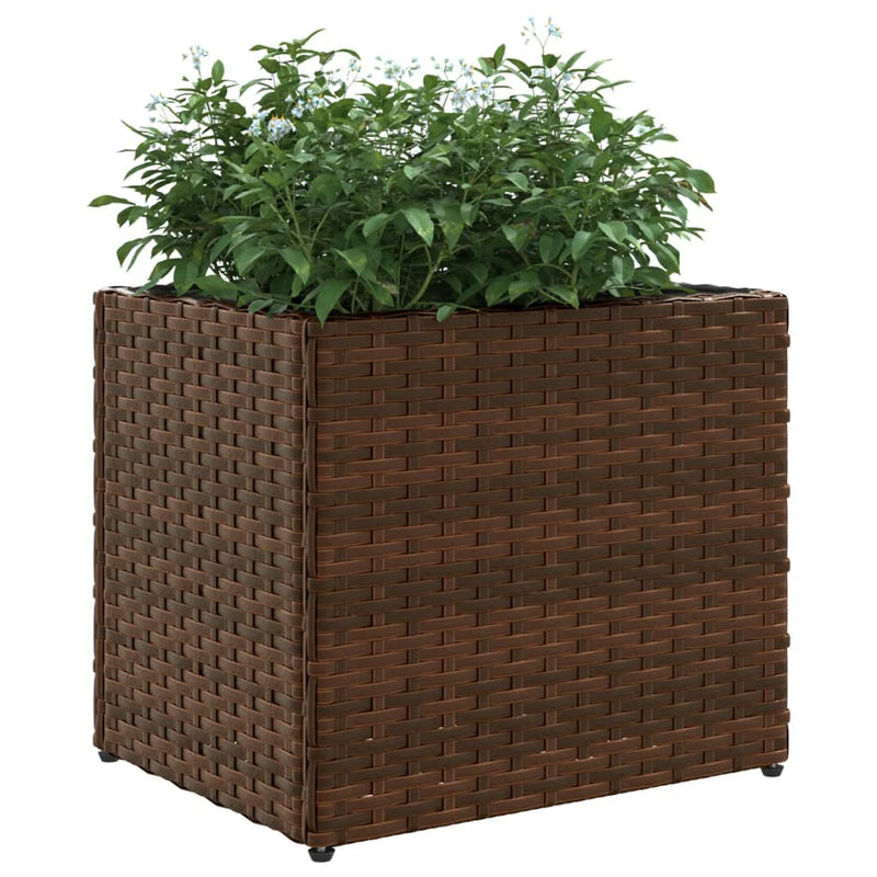 vidaXL 2 db barna polyrattan kerti ültetőláda 36x30x32 cm