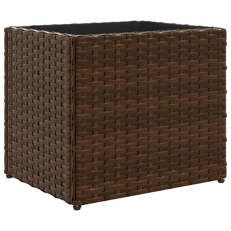 vidaXL 2 db barna polyrattan kerti ültetőláda 36x30x32 cm
