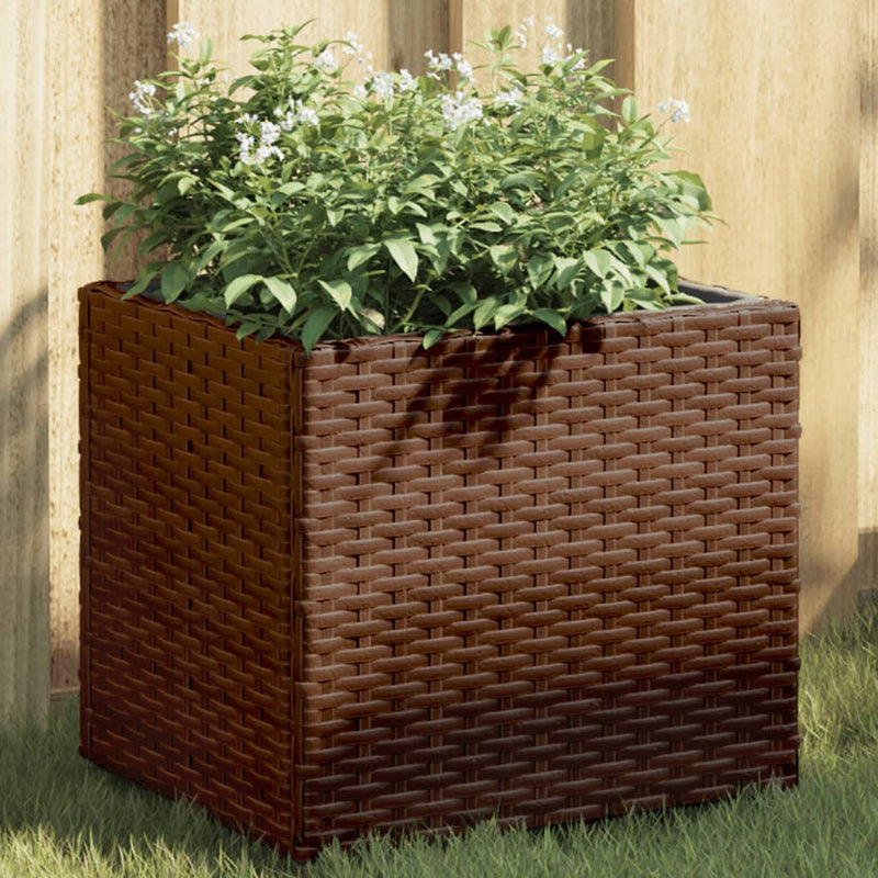vidaXL 2 db barna polyrattan kerti ültetőláda 36x30x32 cm