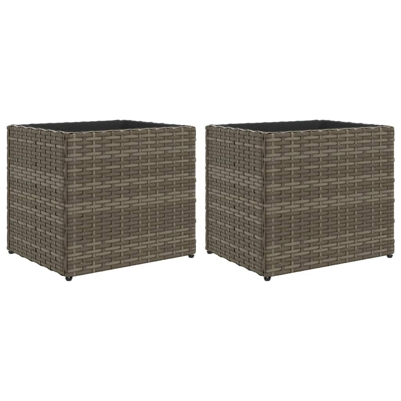 vidaXL 2 db szürke polyrattan kerti ültetőláda 36x30x32 cm