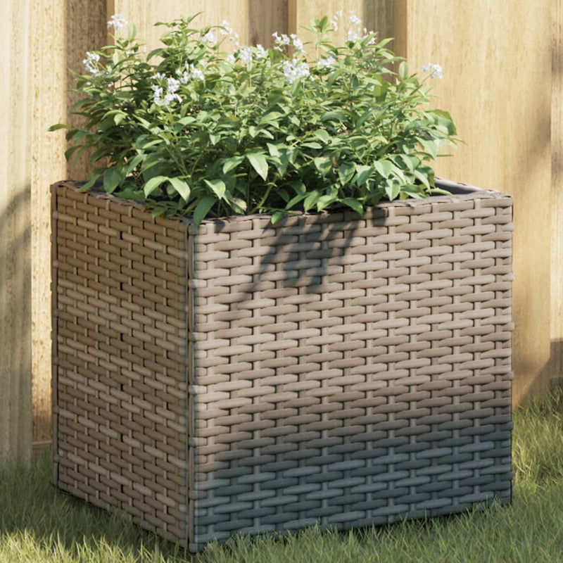 vidaXL 2 db szürke polyrattan kerti ültetőláda 36x30x32 cm