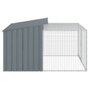 vidaXL antracit színű horganyzott acél kutyaház kifutóval 153 x 194 x 110 cm