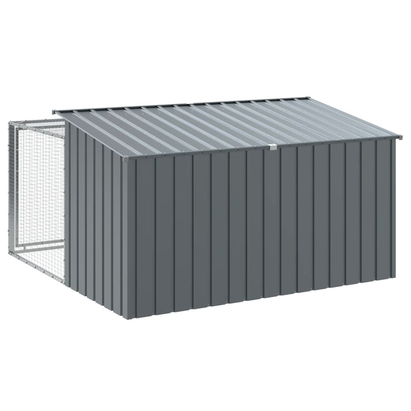 vidaXL antracit horganyzott acél kutyakennel kifutóval 197x194x110 cm