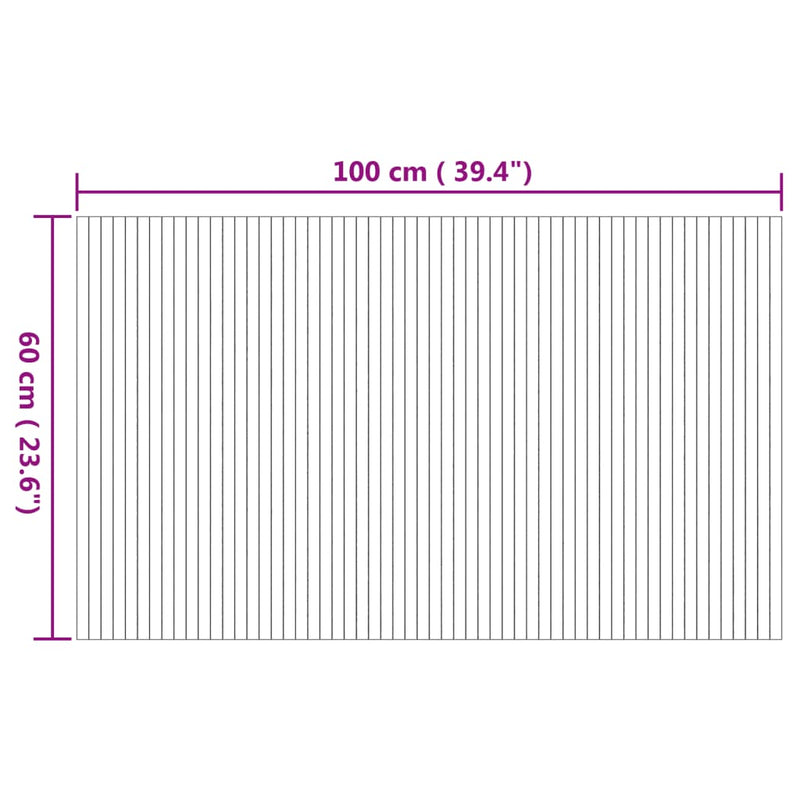 vidaXL négyszögletű természetes bambusz szőnyeg 60 x 100 cm
