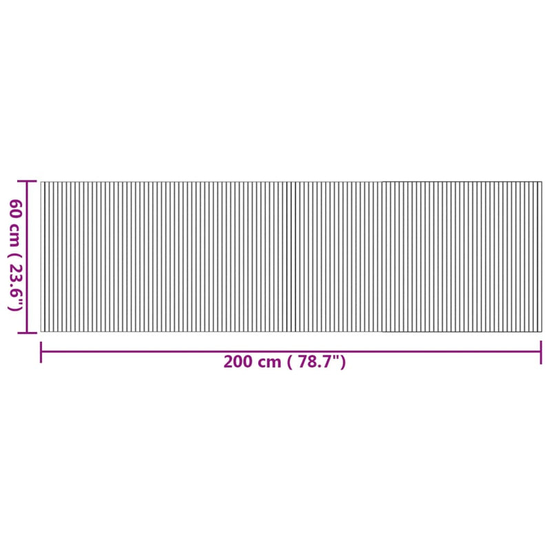 vidaXL négyszögletű természetes bambusz szőnyeg 60 x 200 cm