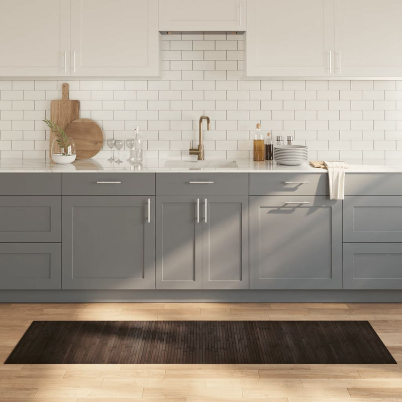 vidaXL négyszögletű sötétbarna bambusz szőnyeg 60 x 200 cm