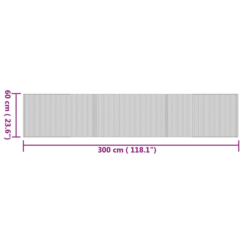 vidaXL négyszögletű természetes bambusz szőnyeg 60 x 300 cm