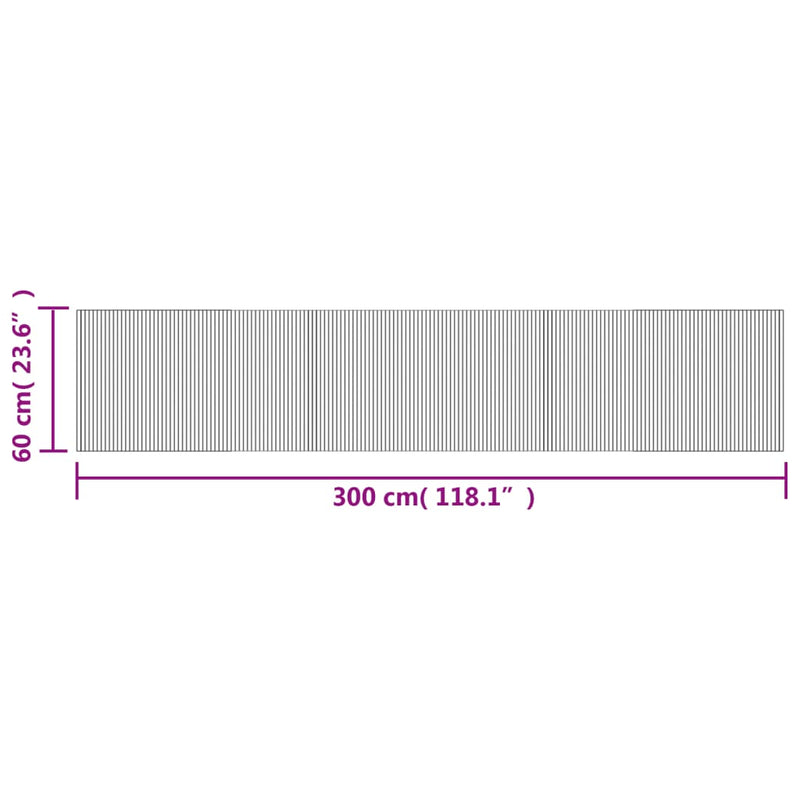 vidaXL négyszögletű szürke bambusz szőnyeg 60 x 300 cm