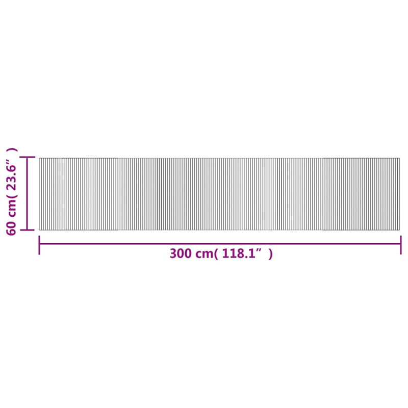 vidaXL négyszögletű sötétbarna bambusz szőnyeg 60 x 300 cm