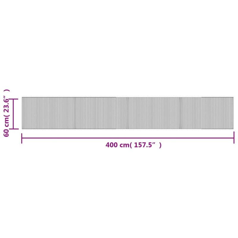 vidaXL négyszögletű szürke bambusz szőnyeg 60 x 400 cm