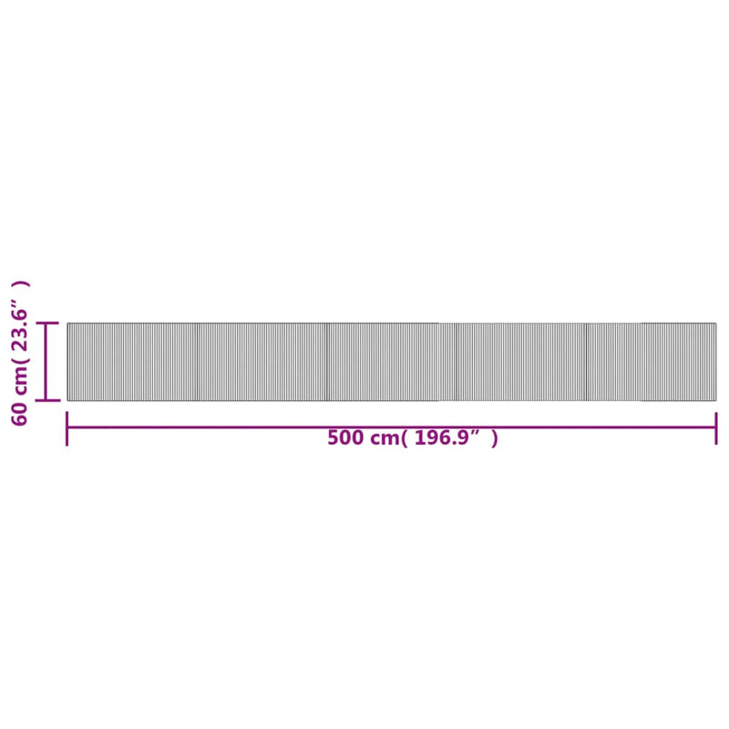 vidaXL négyszögletű sötétbarna bambusz szőnyeg 60 x 500 cm