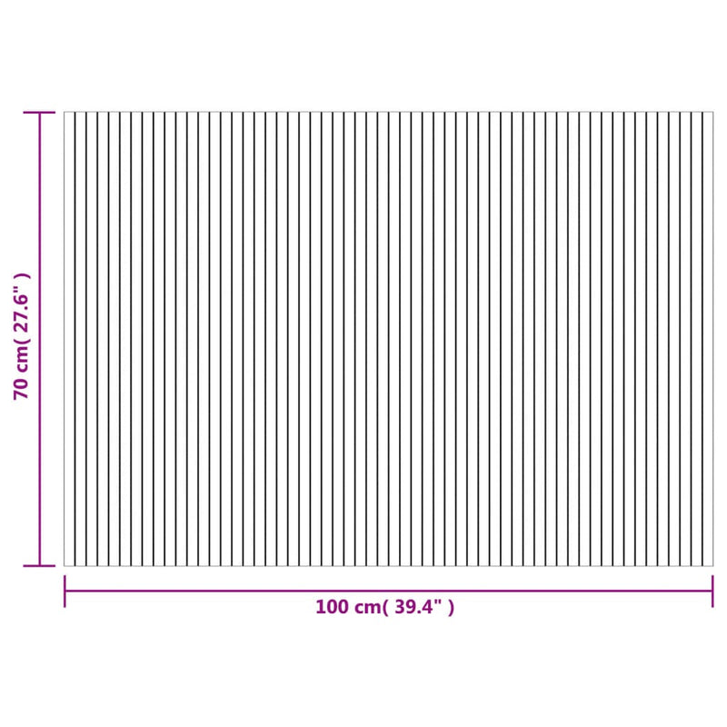 vidaXL négyszögletű fekete bambusz szőnyeg 70 x 100 cm