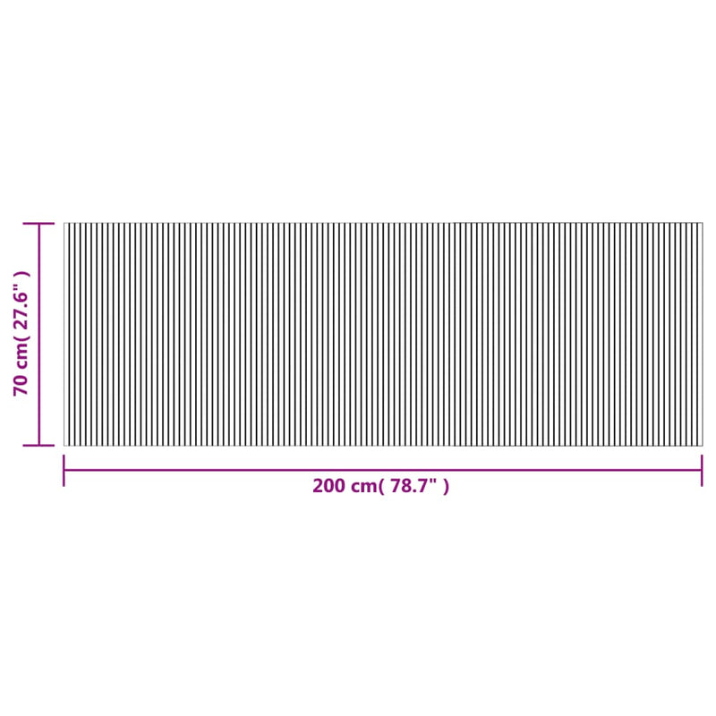 vidaXL négyszögletű világos természetes bambusz szőnyeg 70 x 200 cm
