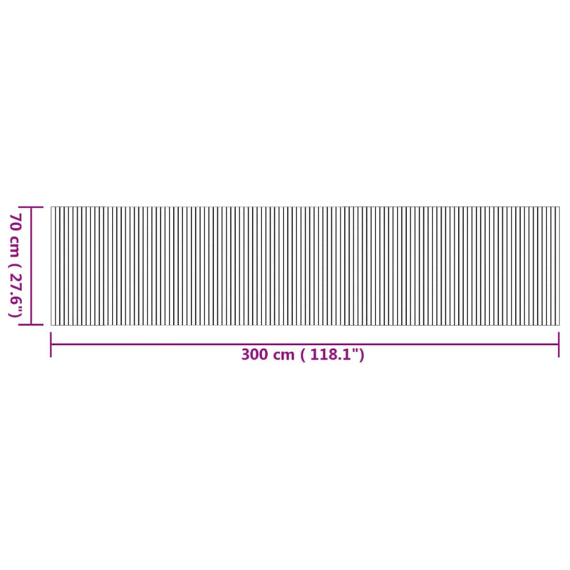 vidaXL négyszögletű természetes bambusz szőnyeg 70 x 300 cm