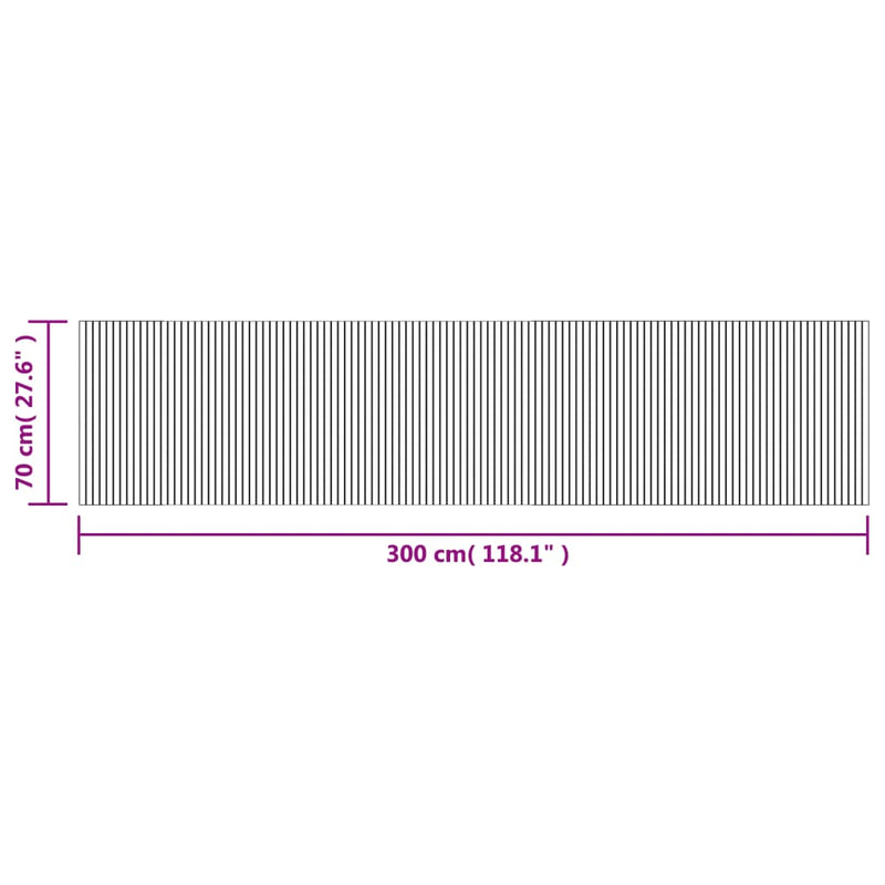 vidaXL négyszögletű világos természetes bambusz szőnyeg 70 x 300 cm