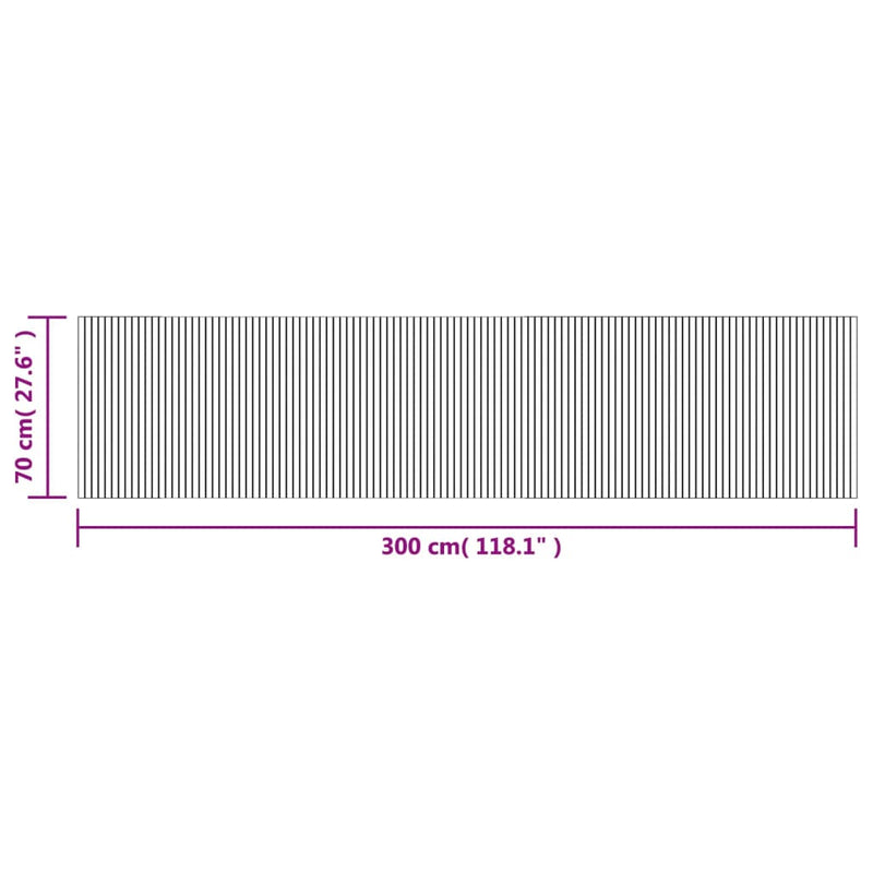vidaXL négyszögletű szürke bambusz szőnyeg 70 x 300 cm